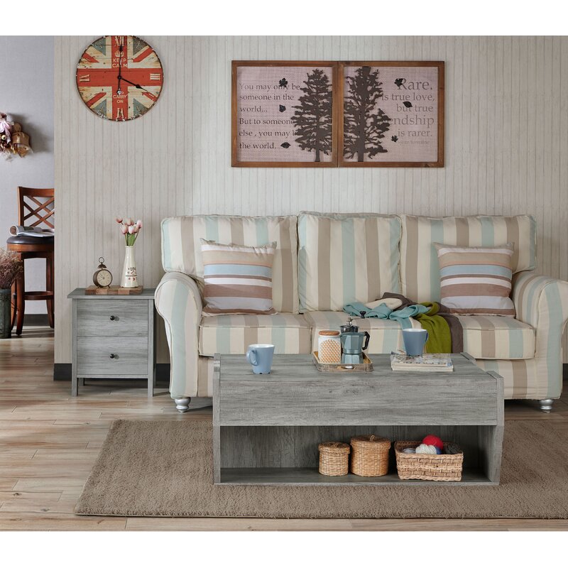 Pavie Lift Top Floor Shelf 1 Coffee Table with Storage Salvage & Co