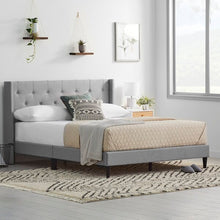 Load image into Gallery viewer, Petersen Tufted Low Profile Platform Bed King Stone 3350RR