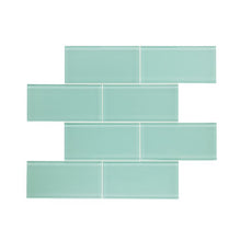 Load image into Gallery viewer, Premium 3" x 6" Light Teal Glass Mosaic Subway Tile - 1 Box/Carton (SB1480)