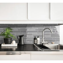 Load image into Gallery viewer, Dark Gray Premium Glass Linear Mosaic Tile (3 boxes) 609CDR