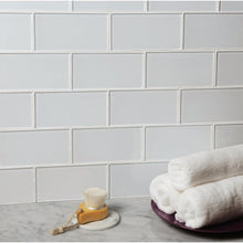 Load image into Gallery viewer, Quality Value Series 3" x 6" Glass Mosaic Subway Tile White 2 Boxes #2499HW