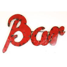 Load image into Gallery viewer, "Bar" Recycled Metal Sign, Red, Small