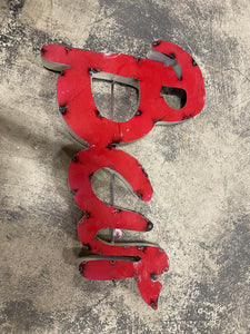 "Bar" Recycled Metal Sign, Red, Small