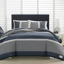 Load image into Gallery viewer, Full/Queen Gray Rendon 100% Cotton Reversible Comforter Set (SB682)