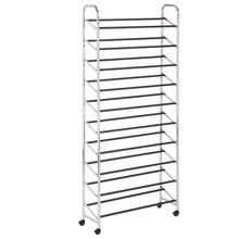 Load image into Gallery viewer, Shiny Chrome Riddleville 50 Pair Shoe Rack (SB577)