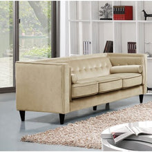 Load image into Gallery viewer, Roberta 84" Wide Velvet Tuxedo Arm Sofa Beige