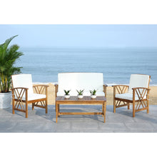 Load image into Gallery viewer, Fontana 4 Pc Outdoor Set in Color Teak Wood/Beige 71 CDR