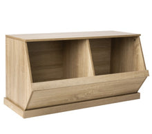 Load image into Gallery viewer, Oak Shoe Rack Bench Storage Unit