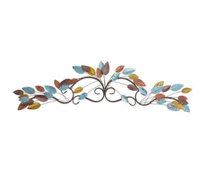 10-in H x 43-in W Floral Metal Wall Panel