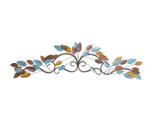 Load image into Gallery viewer, 10-in H x 43-in W Floral Metal Wall Panel
