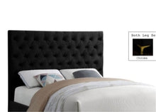 Load image into Gallery viewer, King Cruz Velvet Bed, Black, King headboard