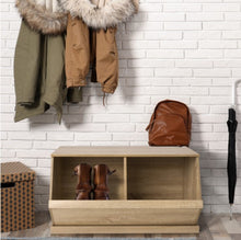Load image into Gallery viewer, Oak Shoe Rack Bench Storage Unit