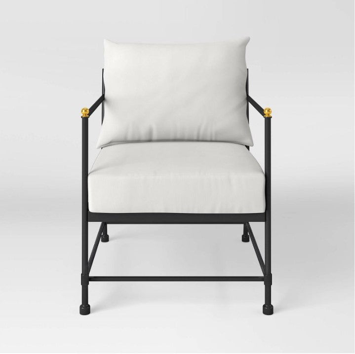 Midway 2pk Metal Patio Club Chairs Black Salvage & Co Fishers