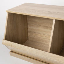 Load image into Gallery viewer, Oak Shoe Rack Bench Storage Unit