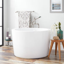 Load image into Gallery viewer, White/White Trim Siglo 41" x 41" Freestanding Soaking Acrylic Bathtub with Integrated Seat  3037RR
