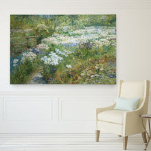 Load image into Gallery viewer, &#39;The Water Garden&#39; by Childe Hassam Painting Print on Wrapped Canvas in Blue/Brown/Gold/White/Silver 8041
