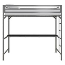 Load image into Gallery viewer, Simoneau Loft Bed with Desk Twin size, Silver - 748CE