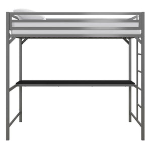 Simoneau Loft Bed with Desk Twin size, Silver - 748CE