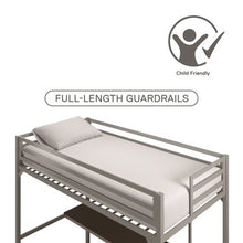 Load image into Gallery viewer, Simoneau Loft Bed with Desk Twin size, Silver - 748CE