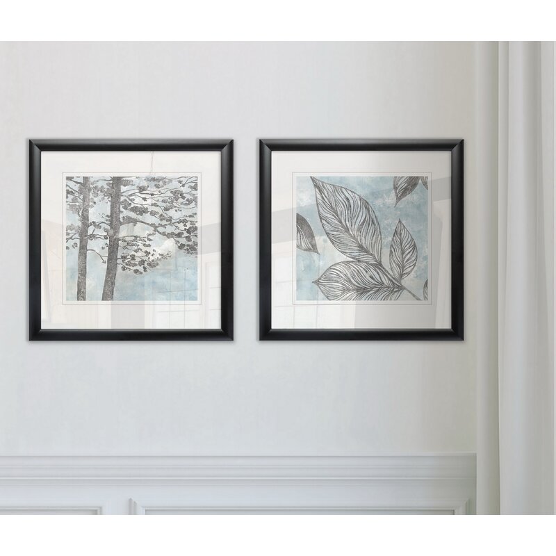 'Soft Silhouette Trees' 2 Piece Framed Painting Set MRM2180
