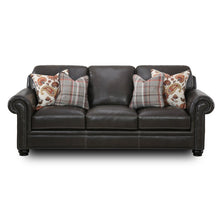 Load image into Gallery viewer, Stegall Genuine Leather 89" Rolled Arm Sofa Dark Gray