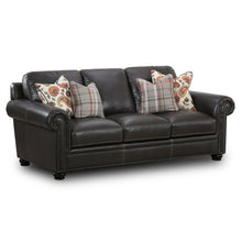 Load image into Gallery viewer, Stegall Genuine Leather 89" Rolled Arm Sofa Dark Gray