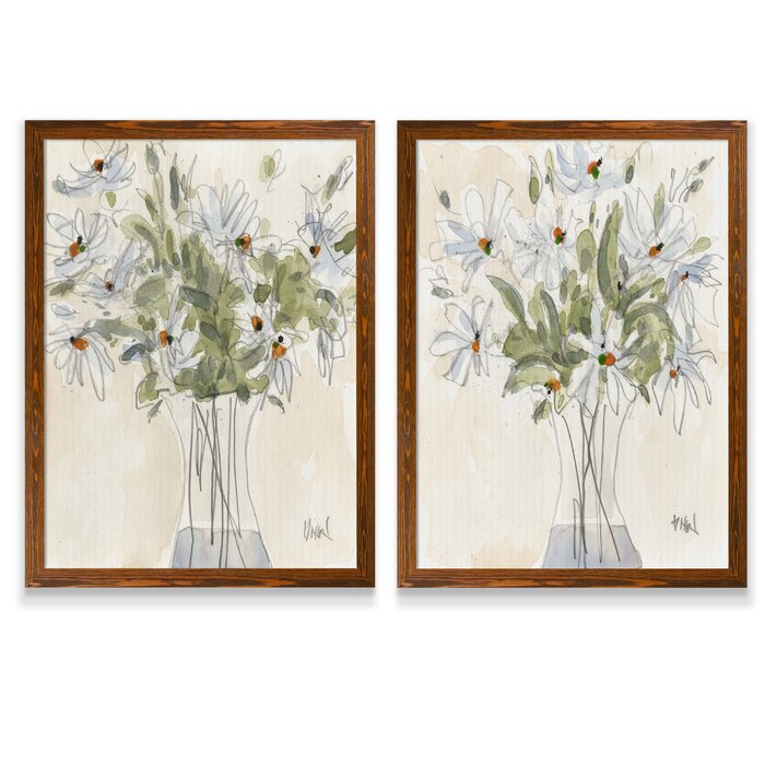 'Daisy Just Because I' by Vincent Van Gogh - 2 Piece Picture Frame Painting Print Set, #TB31