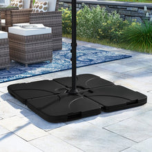 Load image into Gallery viewer, Black Thorpe Fillable Cantilever Plastic Free Standing Umbrella Base #AD85
