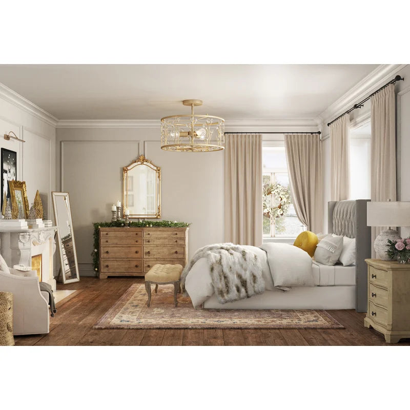 Troutt 29.75'' Tall 3 Drawer Solid Wood Bachelor's Chest in Gray