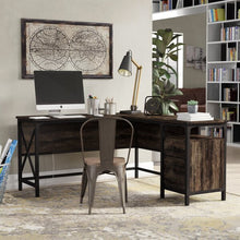 Load image into Gallery viewer, Ulibarri L-Shape Executive Desk Carbon Oak 3343RR