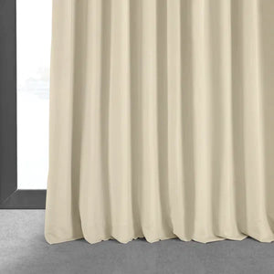 100" x 84" Velvet Solid Blackout Thermal Rod Pocket Single Curtain Panel