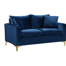 Load image into Gallery viewer, Vera Velvet 58" Square Arm Loveseat Navy