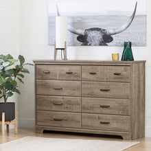Load image into Gallery viewer, Weathered Oak Versa 8 Drawer Double Dresser (403MM)
