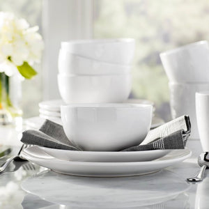 (12) Piece Ceramic Dining Ware Set in White #9448