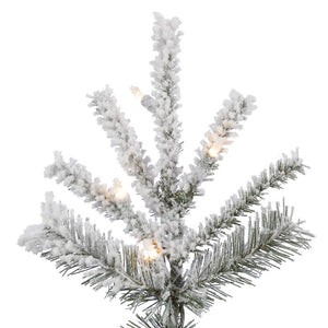 Flocked Slim Sierra 4.5' White Fir Artificial Christmas Tree with 250 Clear/White Lights #AD152