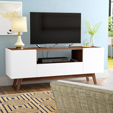 Load image into Gallery viewer, Walnut/White Winthrop TV Stand for TVs up to 65" (SB632)