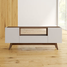 Load image into Gallery viewer, Walnut/White Winthrop TV Stand for TVs up to 65" (SB632)