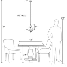 Load image into Gallery viewer, Yarger 1 - Light Single Dome Pendant Brushed Nickel Finish With Clear Seeded Glass #905HW