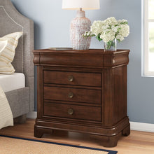 Load image into Gallery viewer, Cherry Zahir 3 - Drawer Solid Wood Nightstand (SB1180)