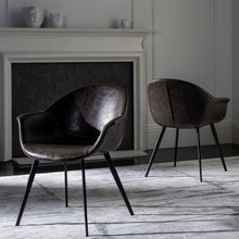 Load image into Gallery viewer, Set of 2 Dublin Mid-Century Modern Leather Dining Tub Chairs (SB145)