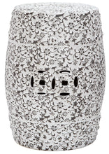 Load image into Gallery viewer, 18.5-in White Ceramic Barrel Garden Stool *AS IS #1679HW