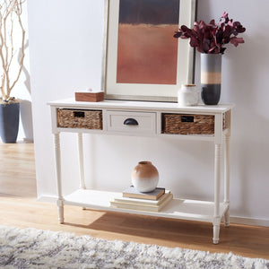 Safavieh Christa Console Table in Distressed White 453CDR