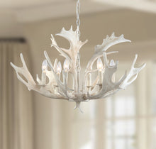 Load image into Gallery viewer, Birch 6-Light White Antler Chandelier (SB87)