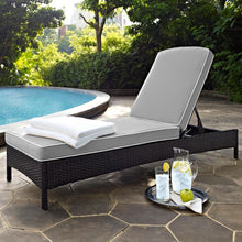 Load image into Gallery viewer, Palm Harbor Wicker Outdoor Chaise Lounge with WHITE Cushions 7251
