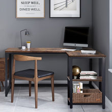 Load image into Gallery viewer, 54'' L-Shaped Writing Computer Table for Home Office, Corner Computer desk with Removable Shelf