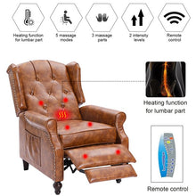 Load image into Gallery viewer, Recliner Wingback Chair Massage Recliner Chair with Heat