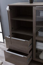 Load image into Gallery viewer, Grey 2-Drawer Dresser with Shelves and Cabinets