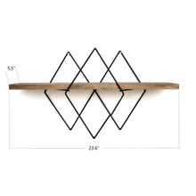 Load image into Gallery viewer, Walnut/Black Trogdon Solid Wood Floating Shelf (SB1619)