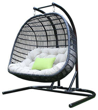 Load image into Gallery viewer, VIG Renava San Juan Outdoor Outdoor Swing Chair in Beige, Black, Waterproof Fabric AS-IS 6180RR-0B
