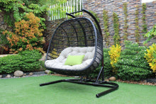 Load image into Gallery viewer, VIG Renava San Juan Outdoor Outdoor Swing Chair in Beige, Black, Waterproof Fabric AS-IS 6180RR-0B
